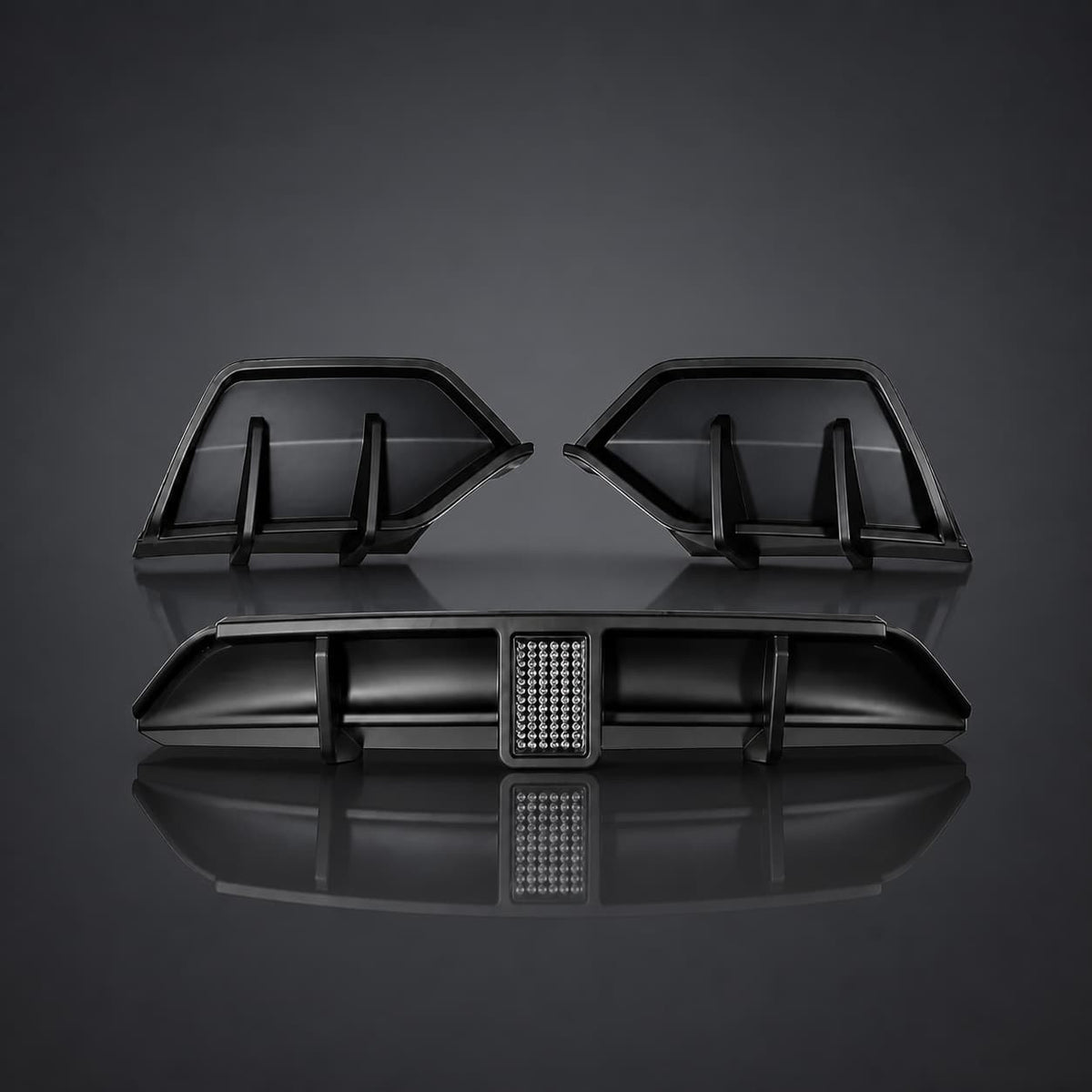 Rear Bumper Lip Spoiler & Diffuser with Flashing LED Pilot Brake Light for Model Y Juniper