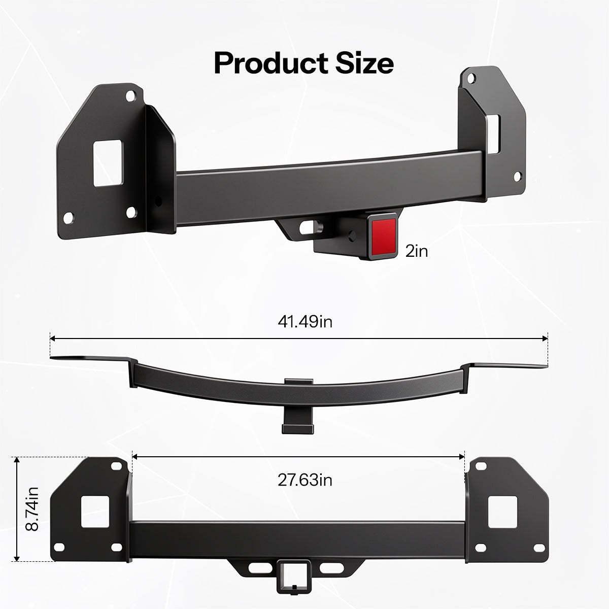 Trailer Tow Hitch for Model Y | 6500 lbs Capacity | No-Drill Install