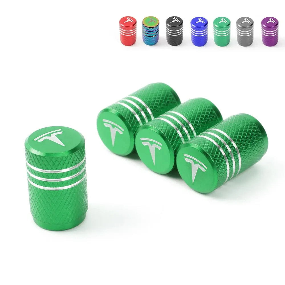 Tesla Valve Stem Caps GREEN