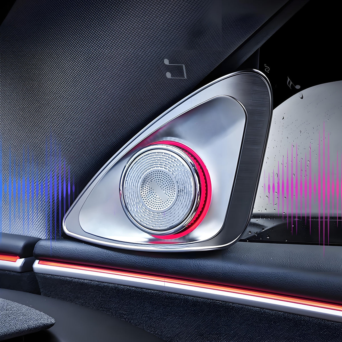 4D Rotating LED Ambient Tweeter Speakers for Model Y Juniper / Model 3 Highland