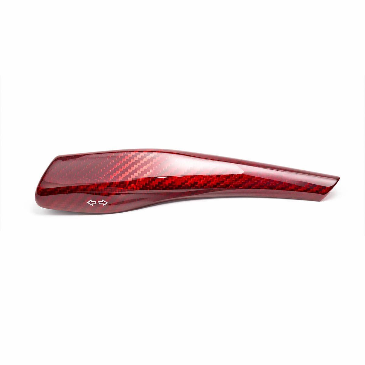 Dry Carbon Fiber Turn Signal Stalk Cover for Model Y Juniper / Model 3 Highland Model Y Juniper 2025.03+ Model 3 Highland 2026+ Model YL 2026+ Glossy Red Carbon Fiber