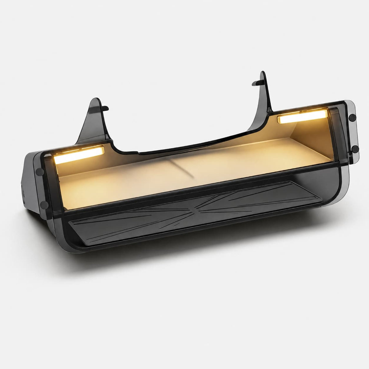 Dual-Layer Tray Under Screen Storage Box with LED Light for Model 3 Highland / Y Juniper