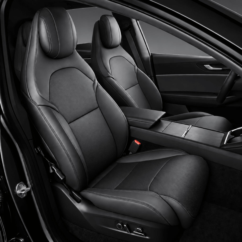 Leather Seat Covers for Tesla Model YL 6-Seater Black