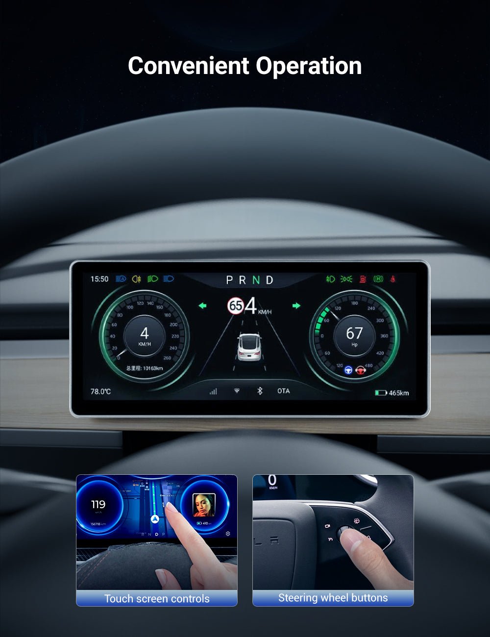 10.25‘’ Android 4G Tesla Model 3 / Y Display LCD Instrument Dashboard Screen - Teskay