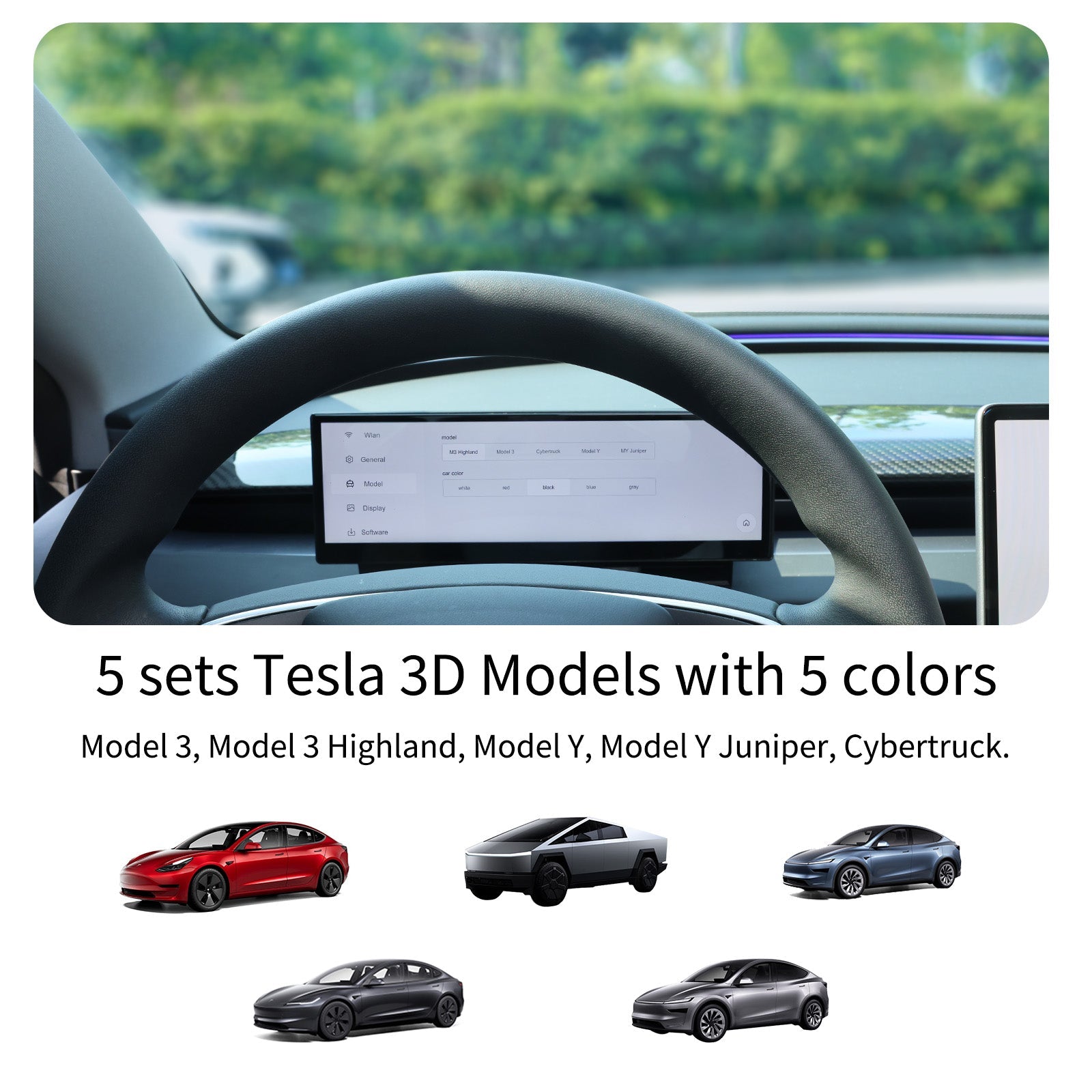 10.88 Inch Touch Screen Instrument Cluster Dashboard Display for Model 3 / Y - Teskay