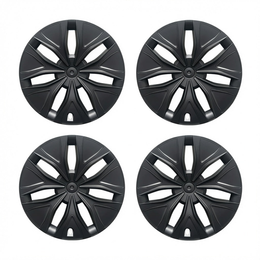 19" Machina 2.0 Wheels Covers for Model YL 2026+ | Seven-Spoke Style Glossy Black