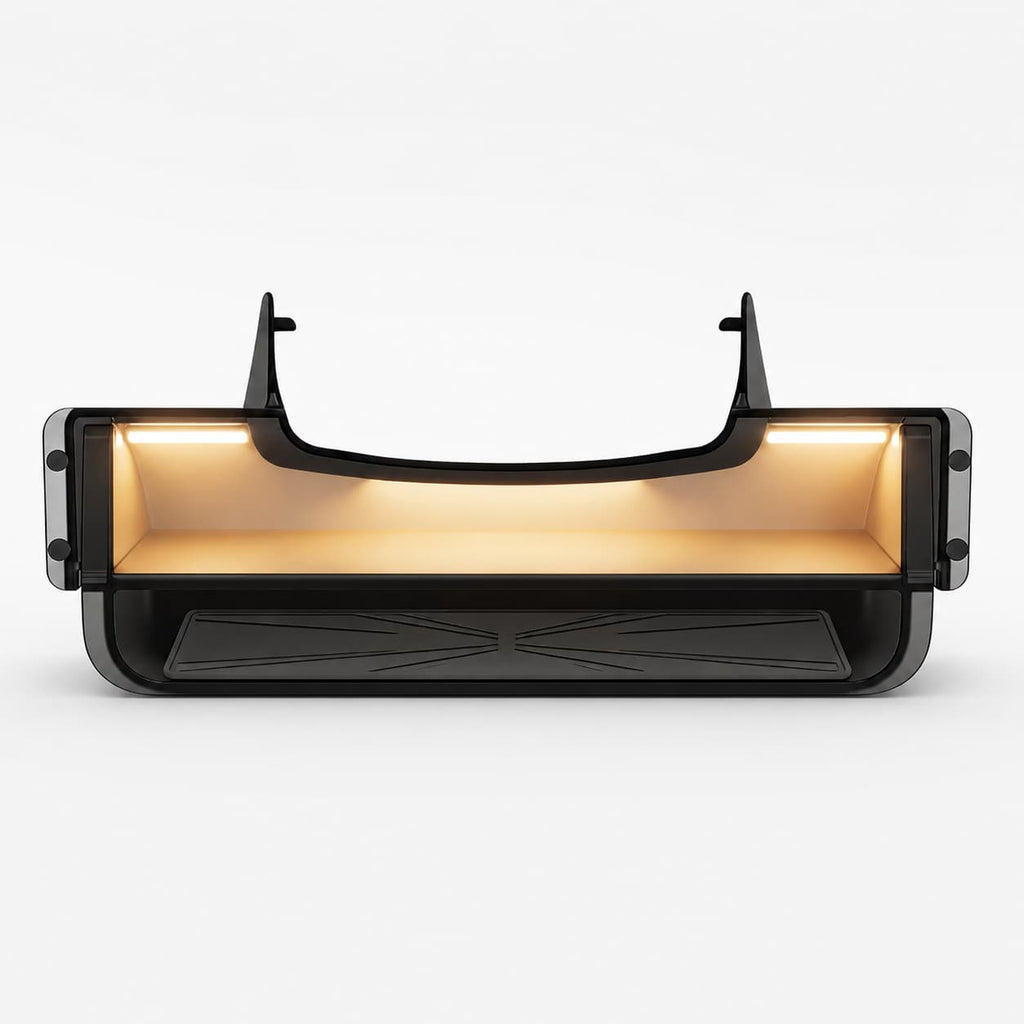 Dual-Layer Tray Under Screen Storage Box with LED Light for Model 3 Highland / Y Juniper