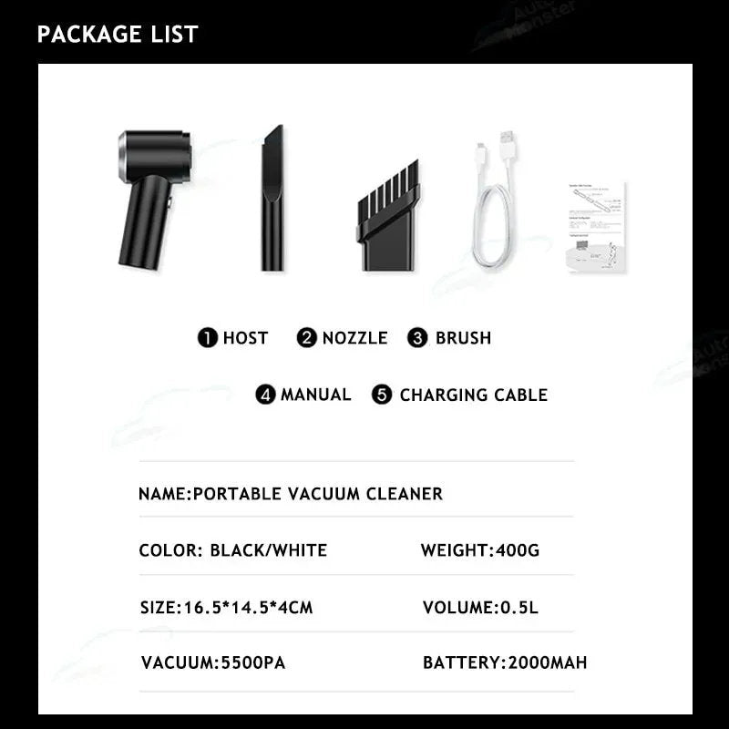 120W 5500pa Handheld Portable Vacuum Cleaner