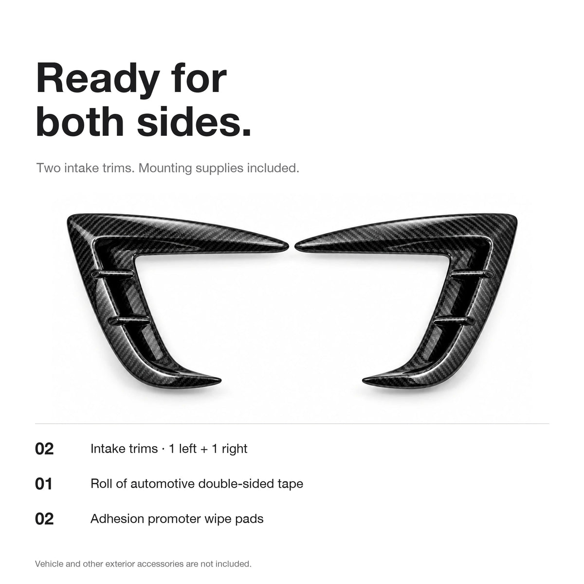 Real Carbon Fiber Front Intake Air Blades Trim for Model 3 Highland Performance 2024+