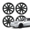 18″ 19″ Wheel Covers For Tesla Model 3/Y (4PCS) – Full Rim Coverage, Easy Snap-On Installation Matte Black