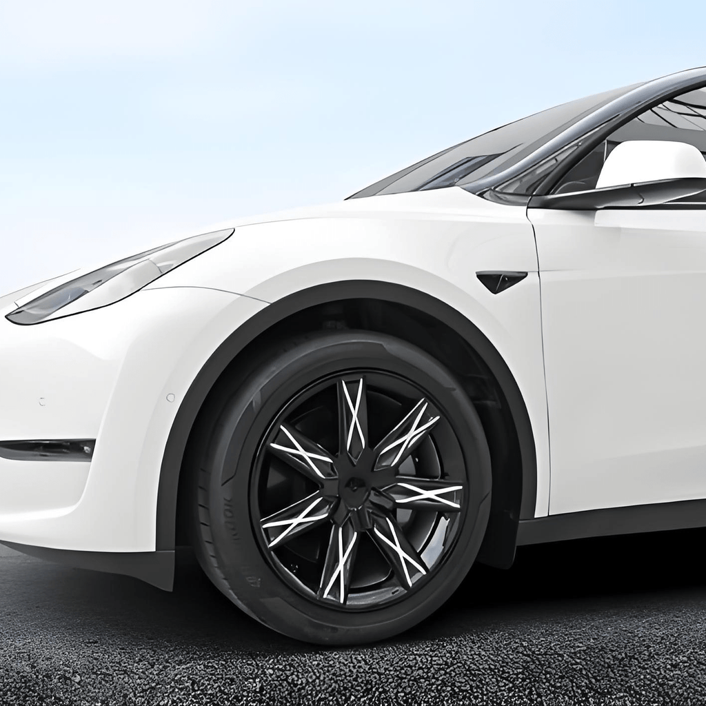 19 Double Star ABS Wheel Covers for Model Y Gemini | 4-Piece Set | Aerodynamic | Weather-Resistant