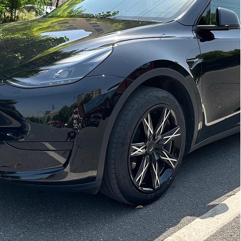 19 Double Star ABS Wheel Covers for Model Y Gemini | 4-Piece Set | Aerodynamic | Weather-Resistant