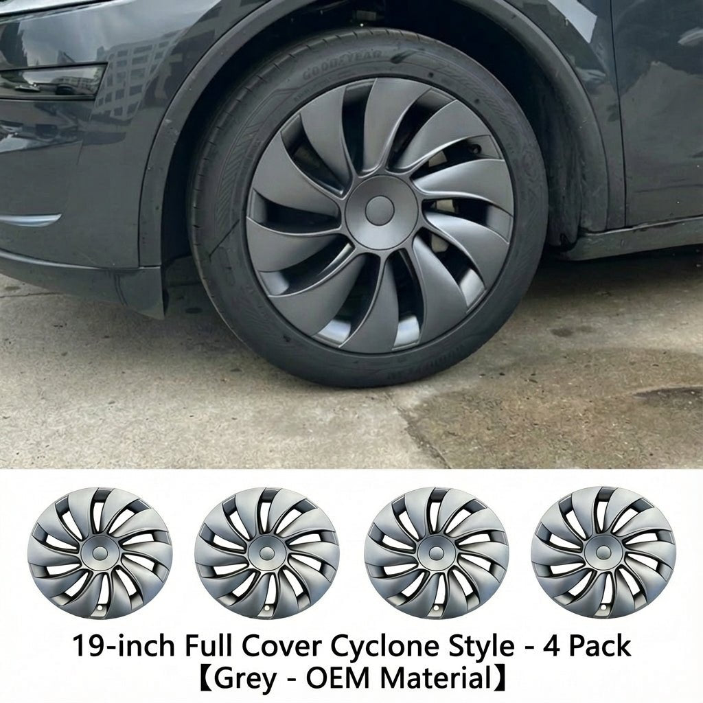 19-inch Cyclone Wheel Covers for Tesla Model Y Juniper 2025+ (Set of 4) Gray