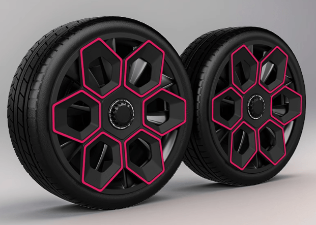 19 Wheel Covers for 2025+ Tesla Model Y Juniper | Center-Lock Rosy Red