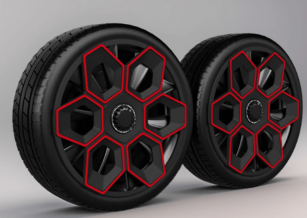 19 Wheel Covers for 2025+ Tesla Model Y Juniper | Center-Lock Crimson Red