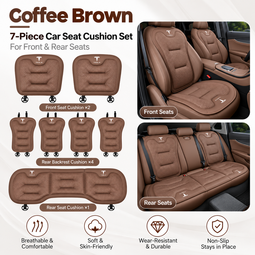 Tesla Model 3/Y/S/X/YL Cooling Ice Silk Seat Cushions – Breathable All-Season