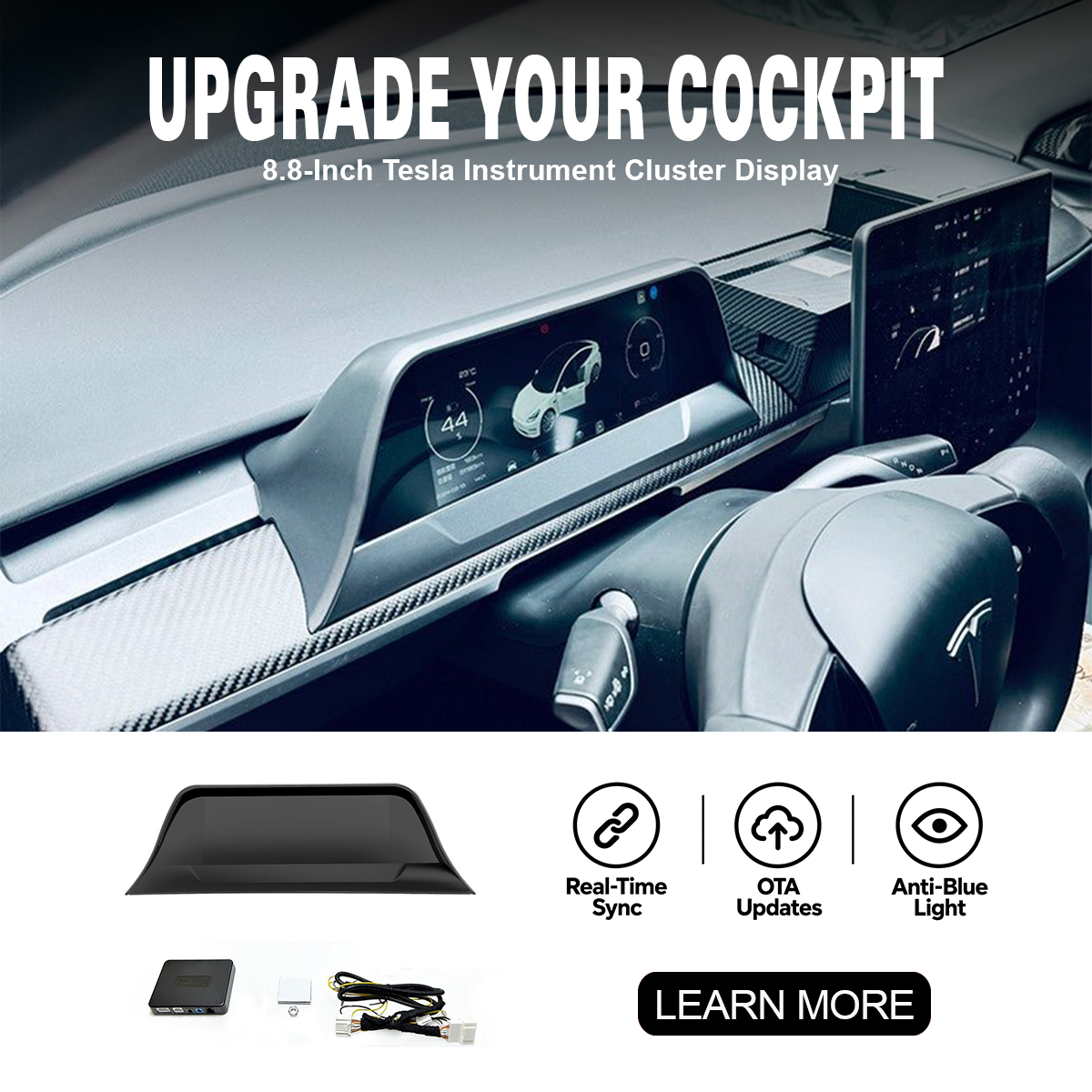 8.8‘’ Instrument Cluster Display for Tesla Model 3 / Y Model YL 2026+ Right Hand Drive