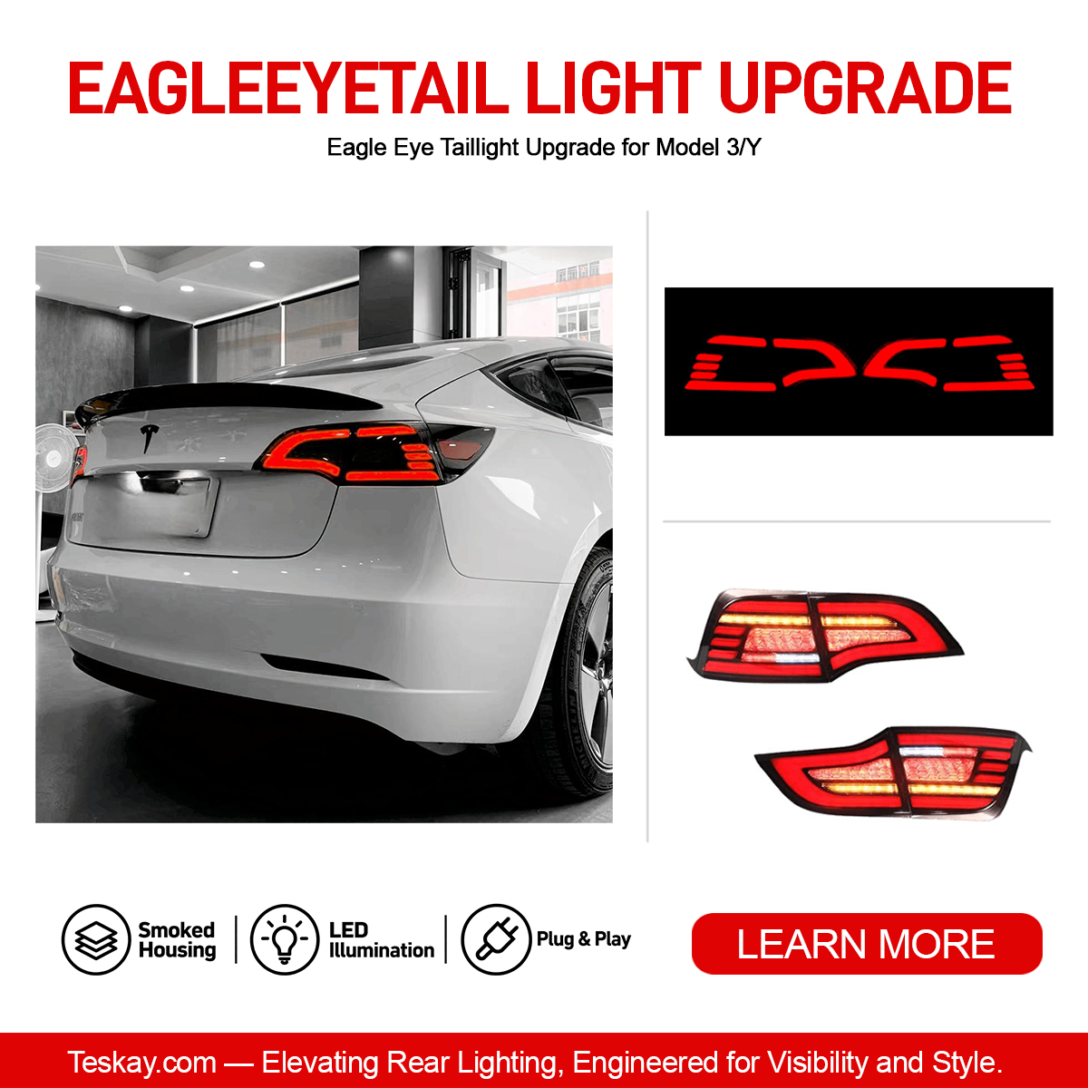 Eagle Eye Taillight Upgrade for Model 3/Y Model Y 2020-2025.3