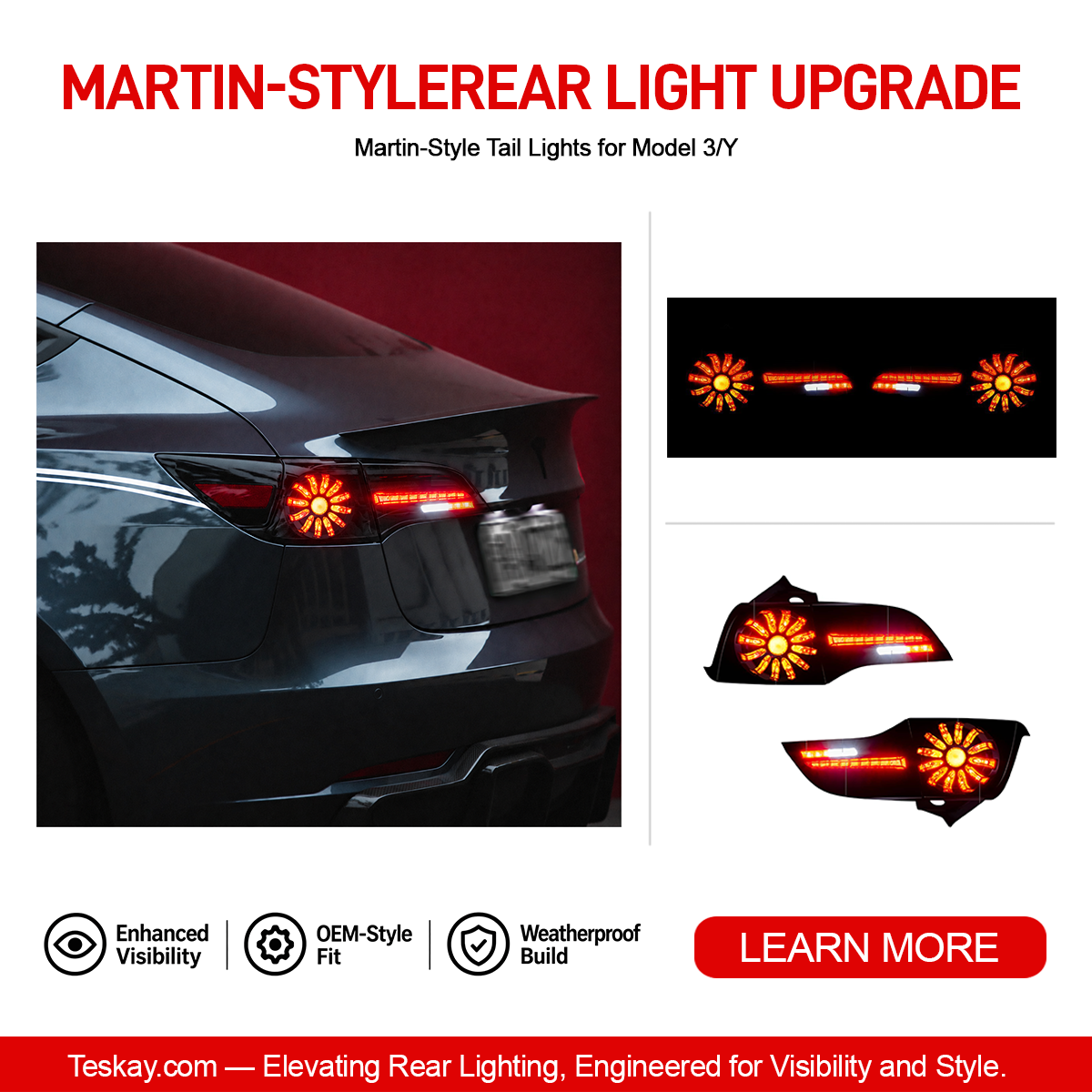 Martin-Style Tail Lights for Model 3/Y