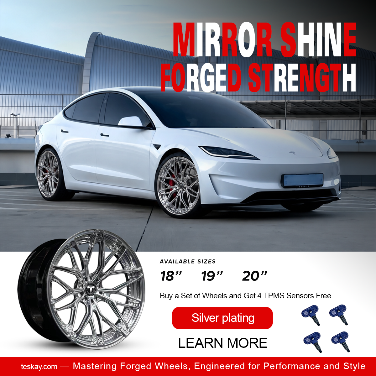 Tesla Model 3 Highalnd Forged Wheels Model 3 & Highland & Performance Silver plating