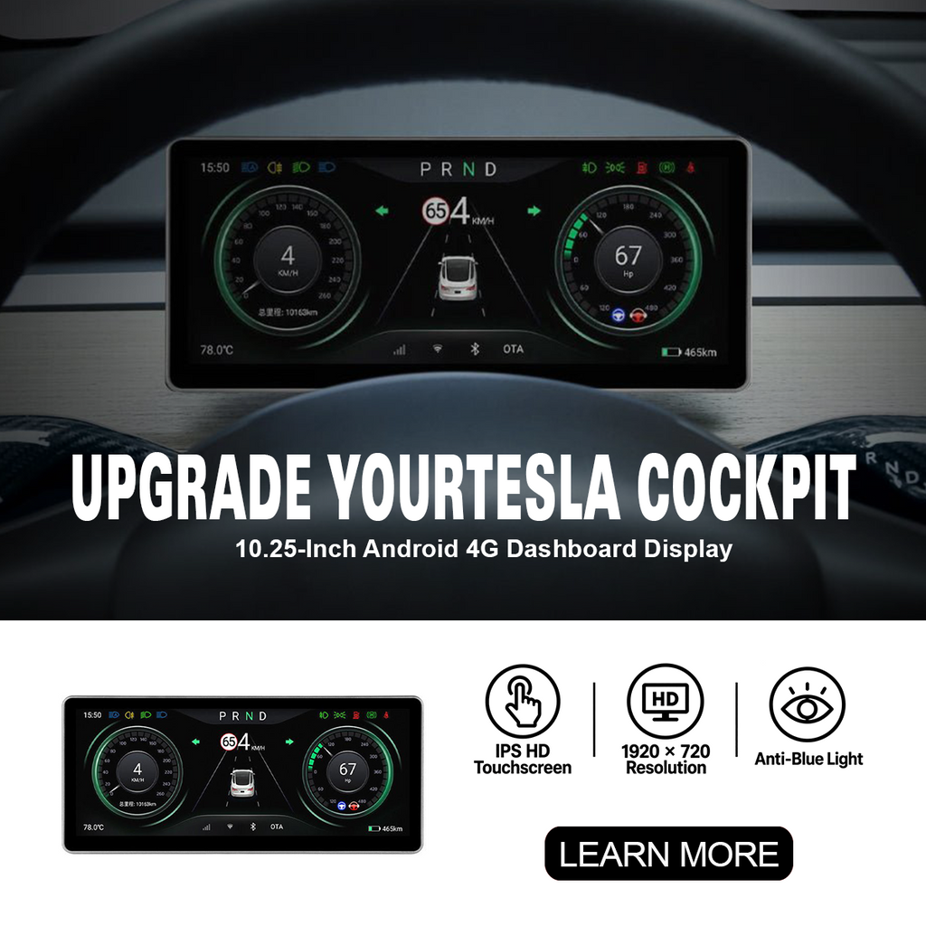 10.25‘’ Android 4G Tesla Model 3 / Y Display LCD Instrument Dashboard Screen 4+64GB