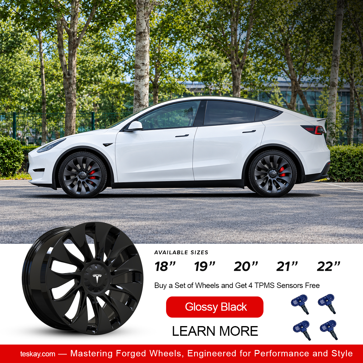 Überturbine High Performance Forged Wheels for Tesla (Set of 4) Glossy black