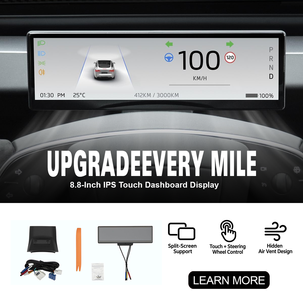 10.6 Inch Touch Screen Instrument Cluster Dashboard Display for Tesla Model 3 / Y