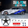 Dual-Patch Color Wheels for Tesla (Custom Colors Available) Milk White + Black