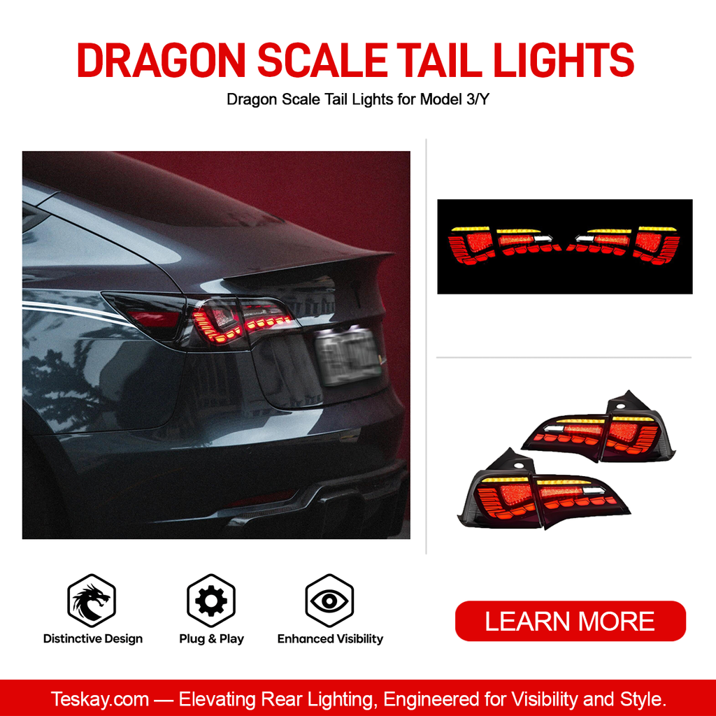 Dragon Scale Tail Lights for Model 3/Y Model Y 2020-2025