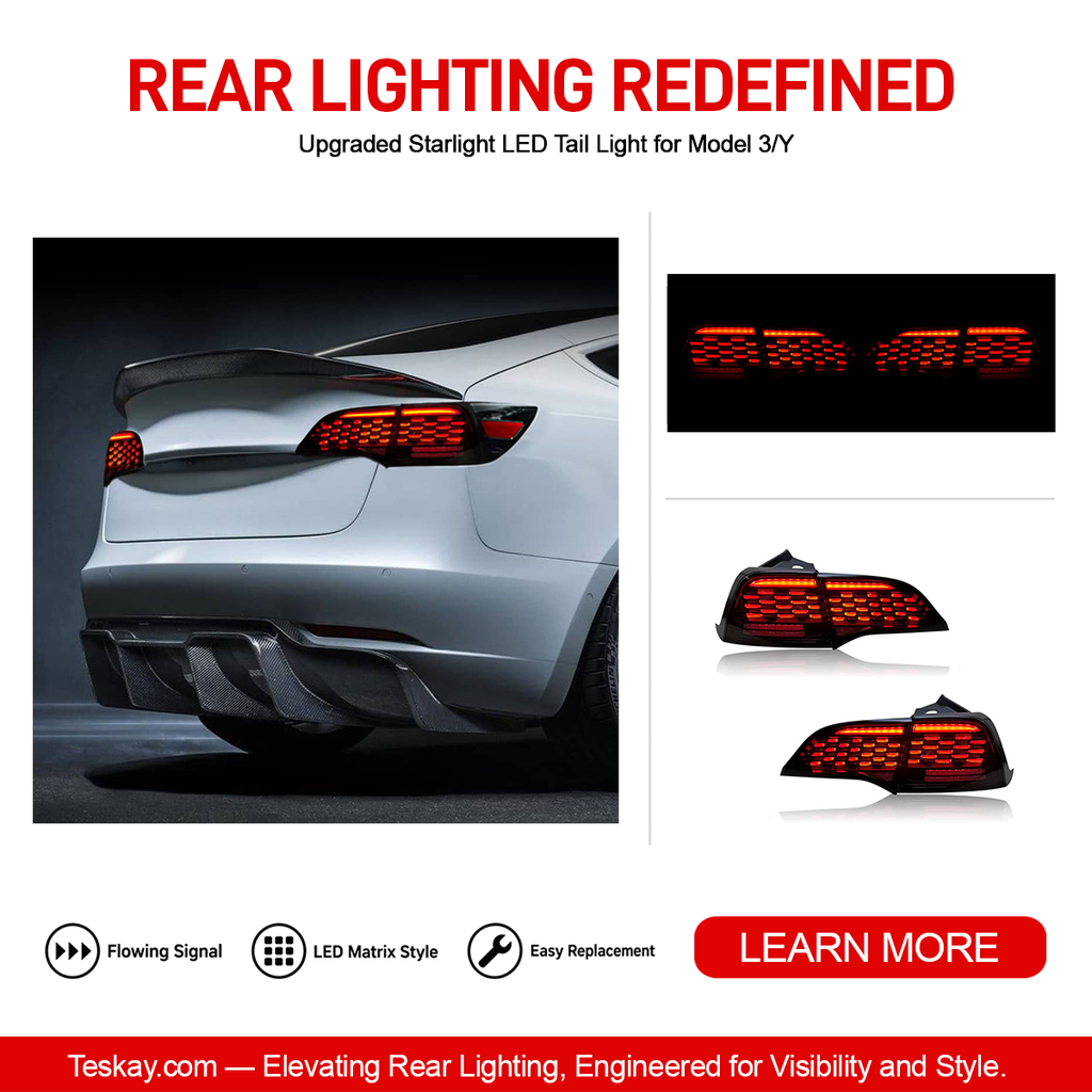 Upgraded Starlight LED Tail Light for Model 3/Y Model Y 2021-2025.3 Shanghai Giga