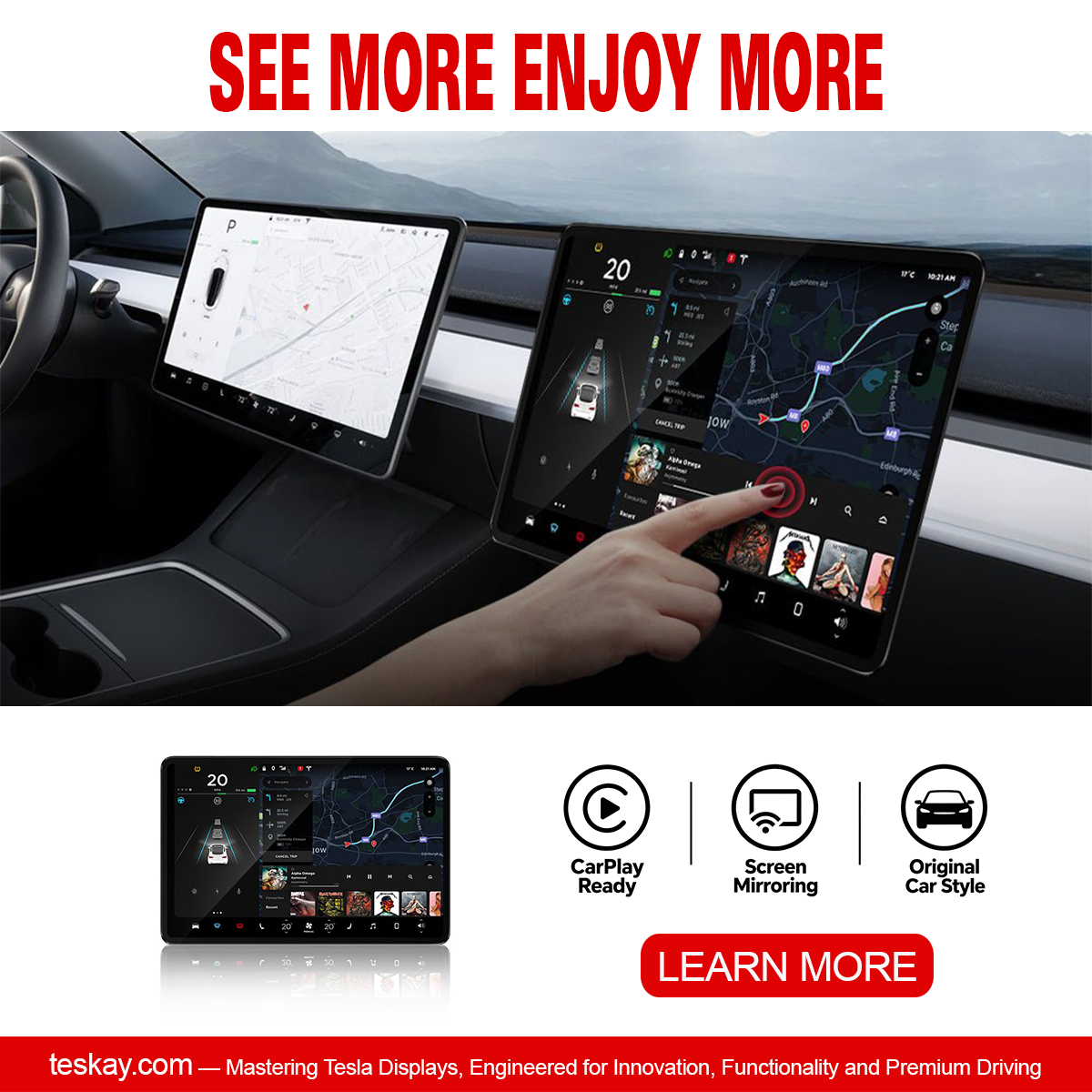 Exclusive Passenger Entertainment Screen for Tesla Model 3/Y 6+64g