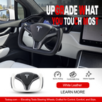 Custom Yoke Steering Wheel Replacement for Tesla Model X / S 2012-2020 White Leather