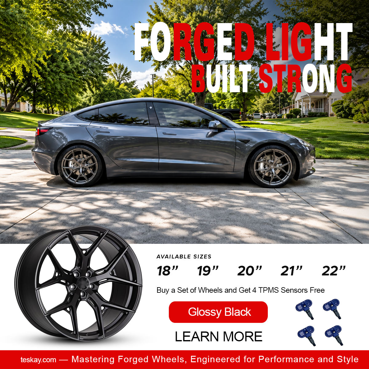 Forged Wheels for Tesla【Style 32(Set of 4)】 Gloss Black