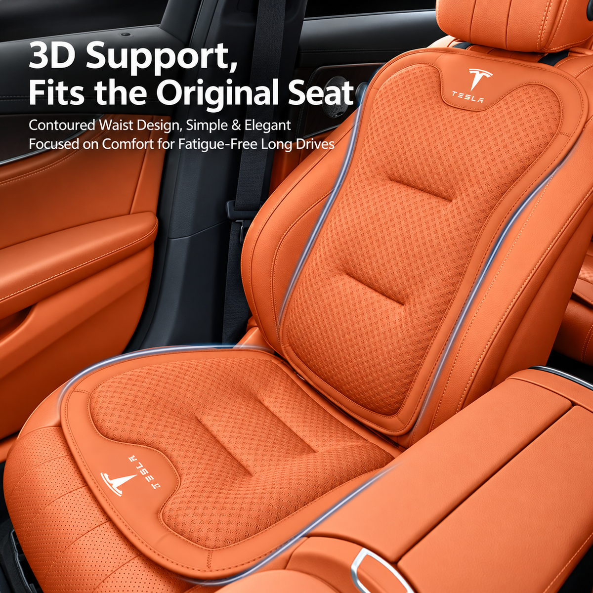 Tesla Model 3/Y/S/X/YL Cooling Ice Silk Seat Cushions – Breathable All-Season