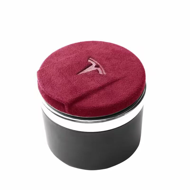 Cup Holder Suede Ashtray for All Tesla Red