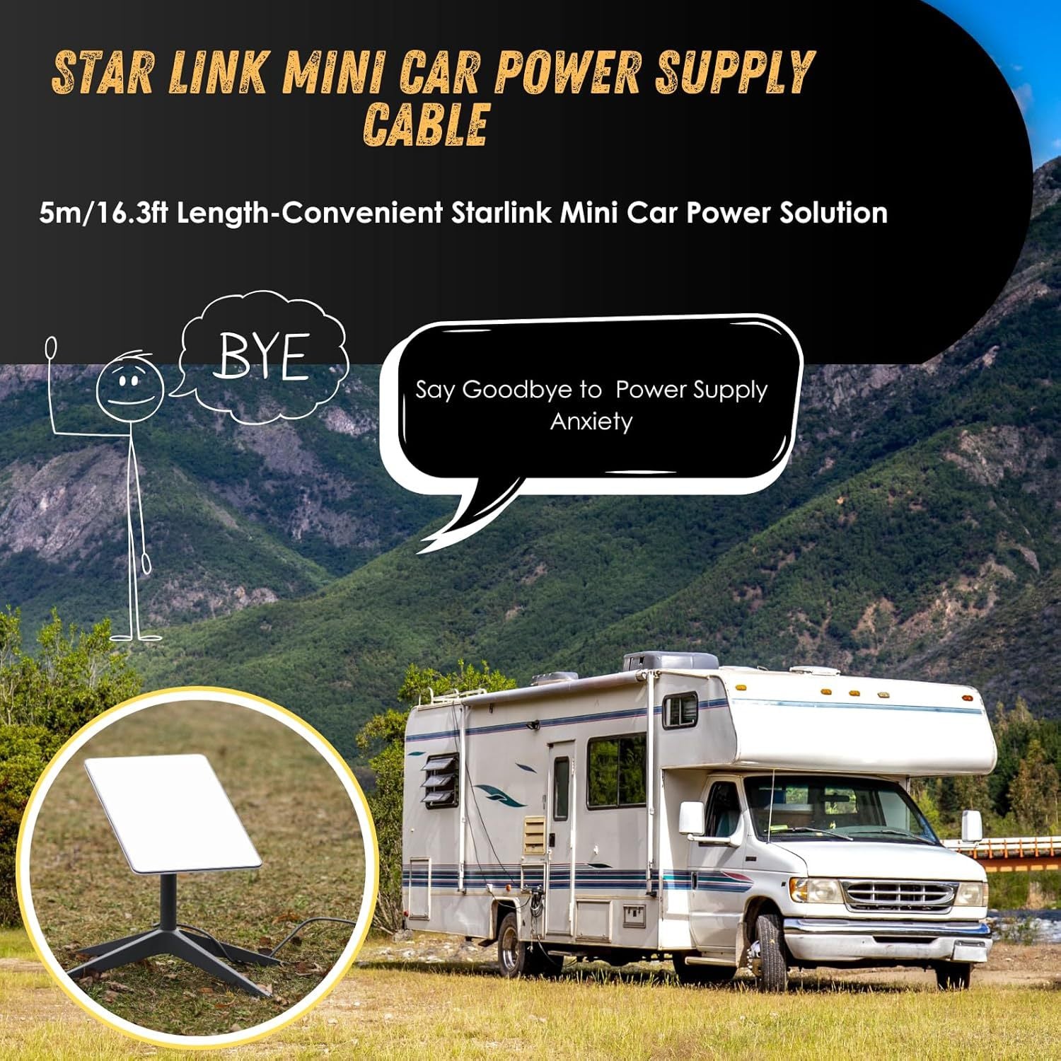 2-in-1 Car & USB-C DC Power Adapter for Starlink Mini - Teskay