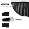 Retractable Ice Silk Side Window Sunshade Curtains for Tesla Model 3 & Y Black Rear Windows（2 PCS）