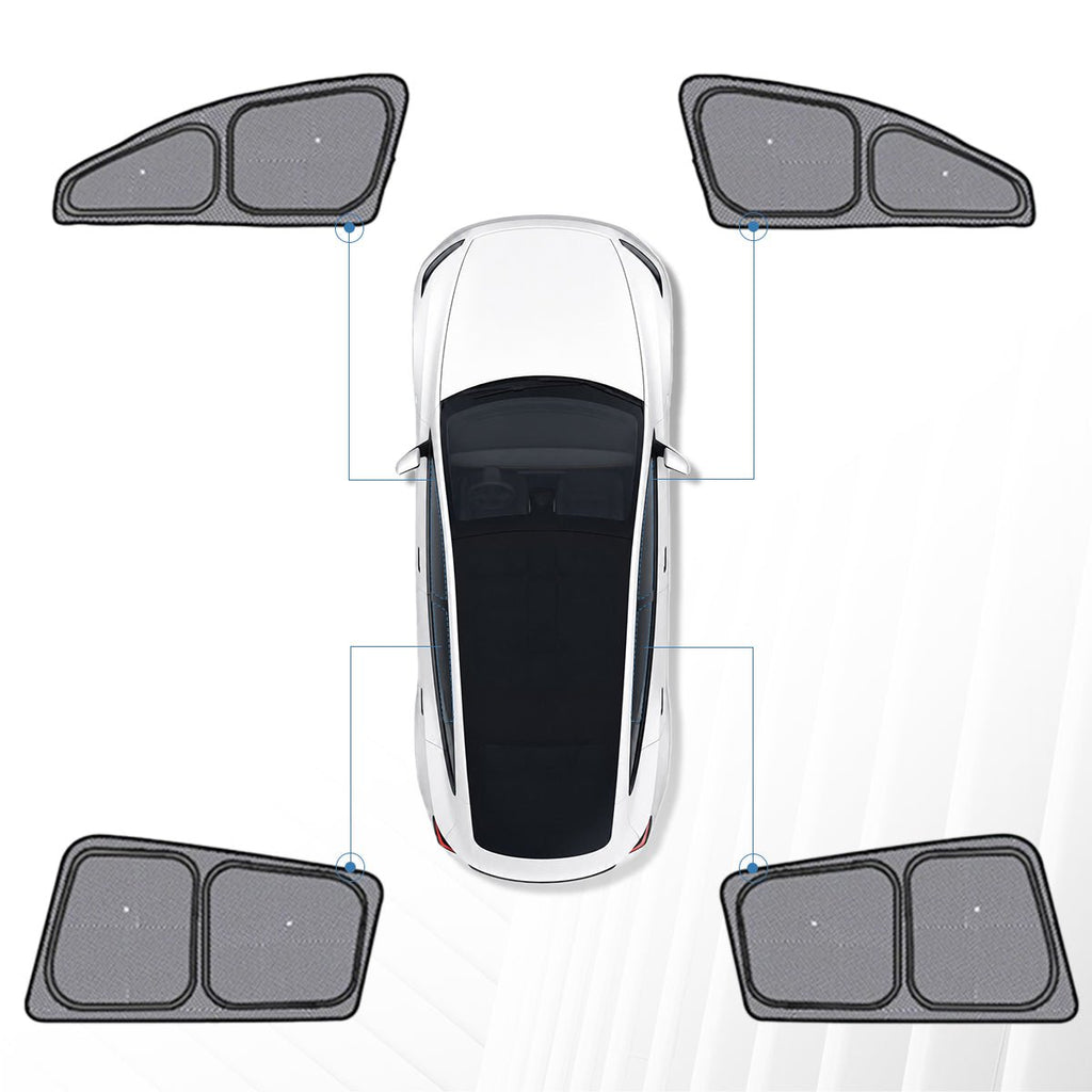 Full Car Sun Shade Set for Tesla Model YL 6-Seater Side Window Shade (4PCS)