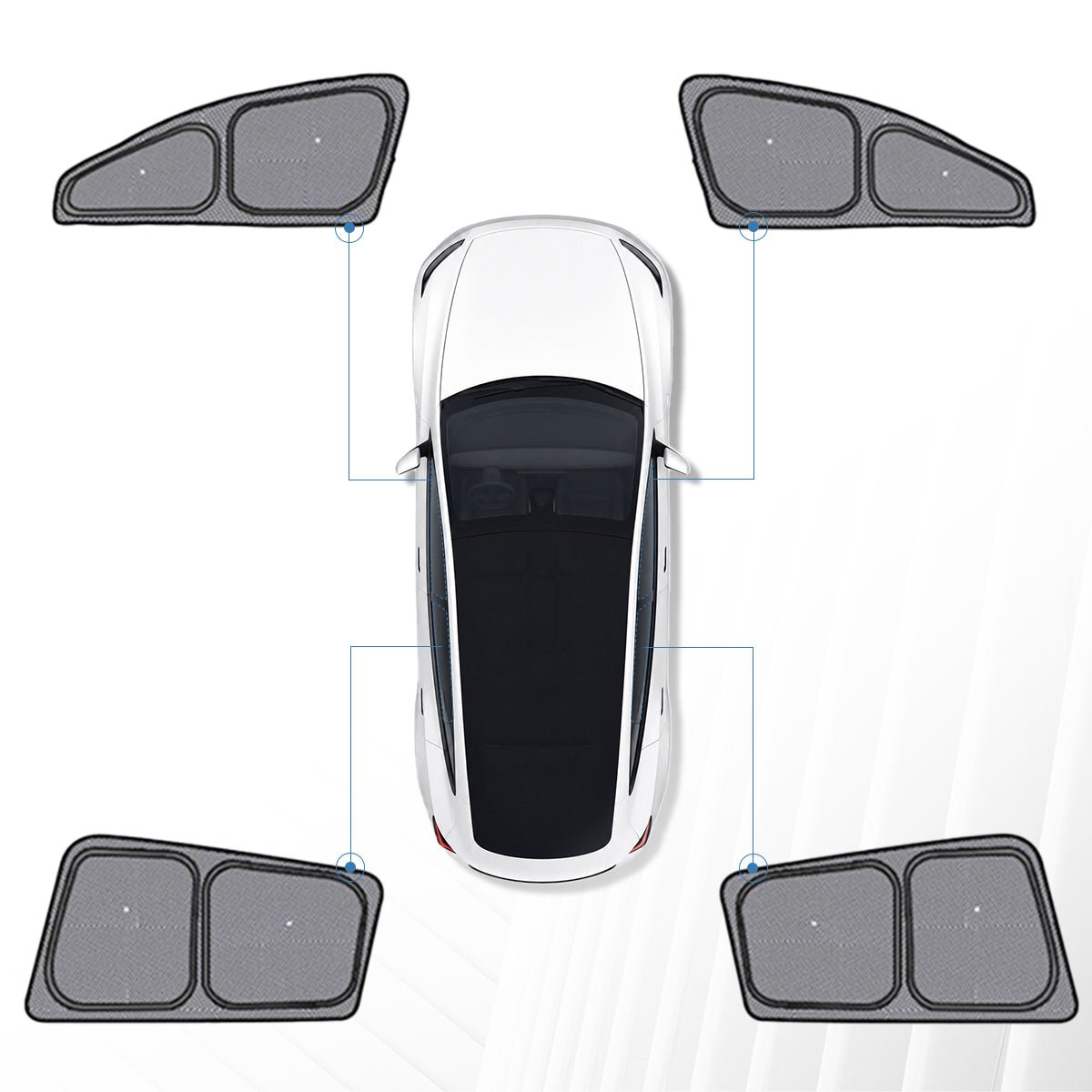 Full Car Sun Shade Set for Tesla Model YL 6-Seater Side Window Shade (4PCS)