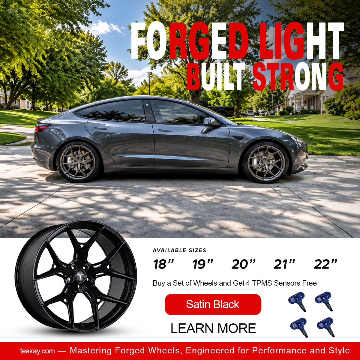 Forged Wheels for Tesla【Style 32(Set of 4)】 Satin Black