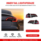 4 PIN Turn Brake Lamp & Inner Tail Light Replacement for Model 3/Y (21-24) Inner Tail Light & Turn Brake Lamp Pair