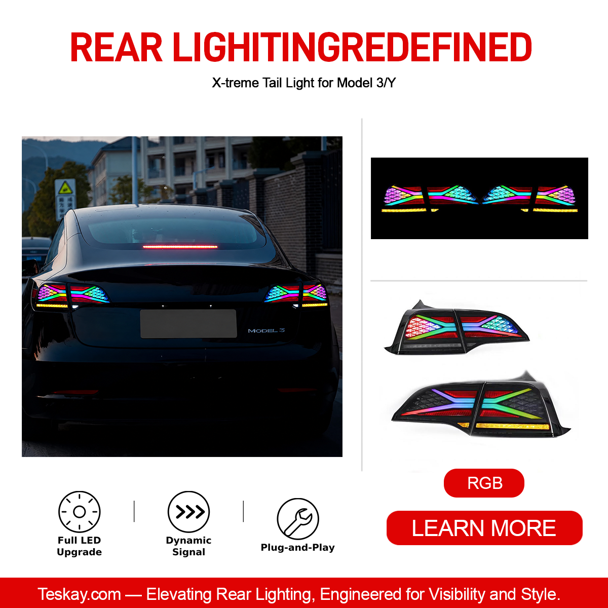 X-treme Tail Light for Model 3/Y RGB