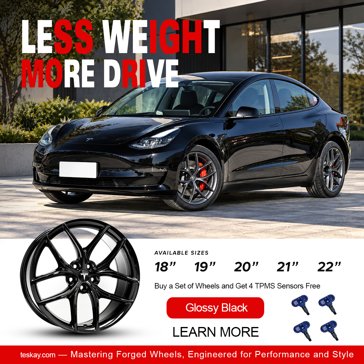 Forged Zero G Wheels for Tesla Model 3/Y/S/X Gloss Black
