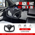 Custom Yoke Steering Wheel Replacement for Tesla Model X / S 2012-2020 Black Leather