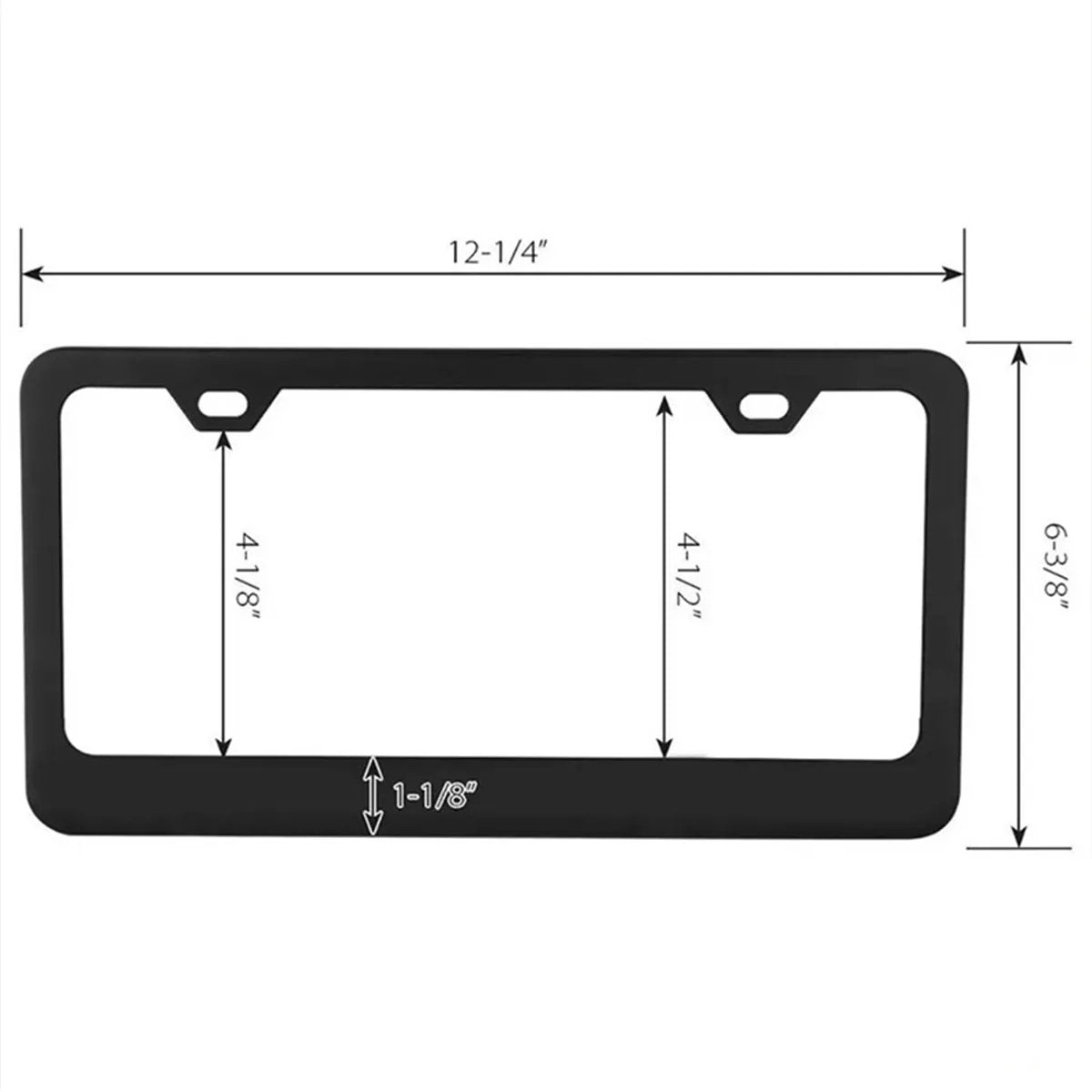 2pcs Tesla Model 3 Black Stainless Metal License Plate Frame