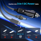 3-in-1 Car Charging Power Cable for Starlink Mini - Teskay