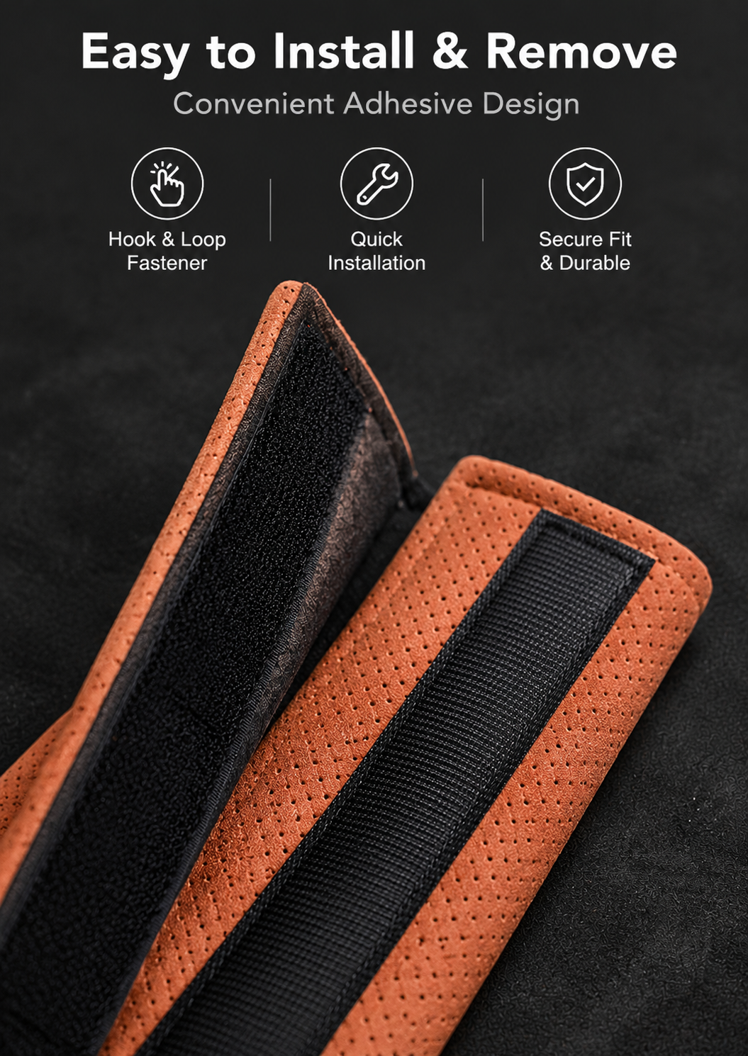 Alcantara-Style Suede Seat Belt Shoulder Pads – Breathable