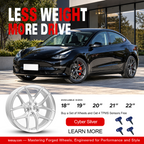 Forged Zero G Wheels for Tesla Model 3/Y/S/X Cyber Silver
