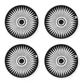 4Pcs Wheel Caps Suitable for Tesla Model Y 19-Inch Rims Bright Black + White Edge + White Stripe(2020-0N)