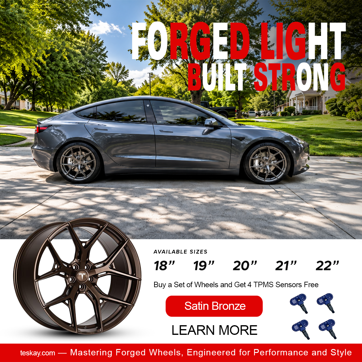 Forged Wheels for Tesla【Style 32(Set of 4)】 Satin Bronze